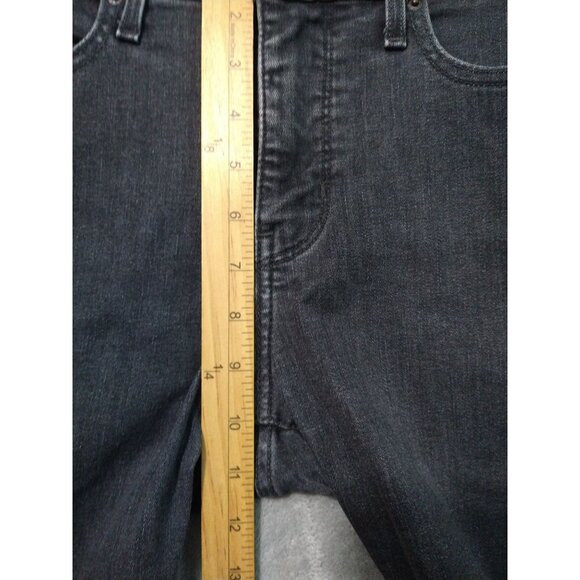 Levis 311 Jeans Womens 31 Black Denim Shaping Skinny Crop Raw Hem Mid Rise - Picture 4 of 11